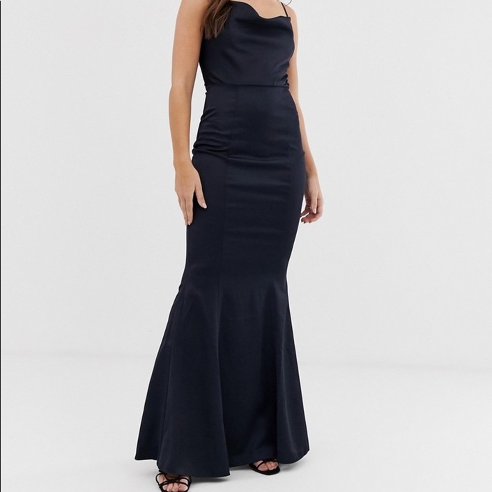 Lipsy Cowl Neck Maxi Dress in navy